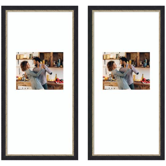 Kate and Laurel Belmont Black Photo Frames with Mat, 2ct.